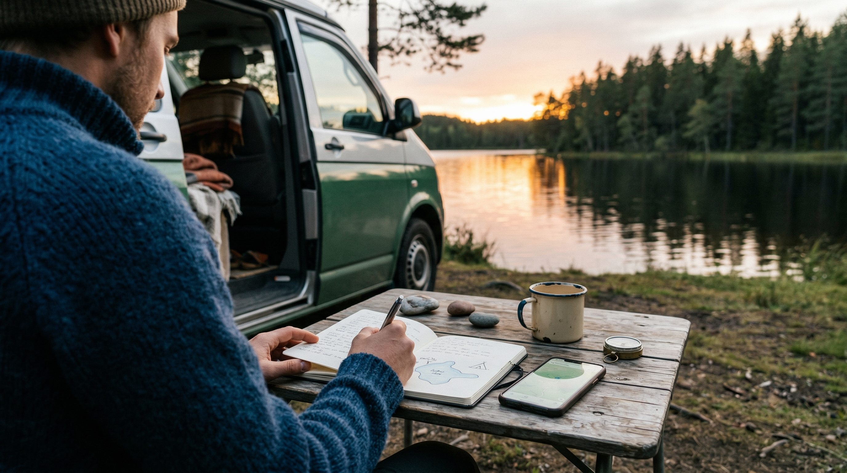 A saved campsite with personal notes and memories