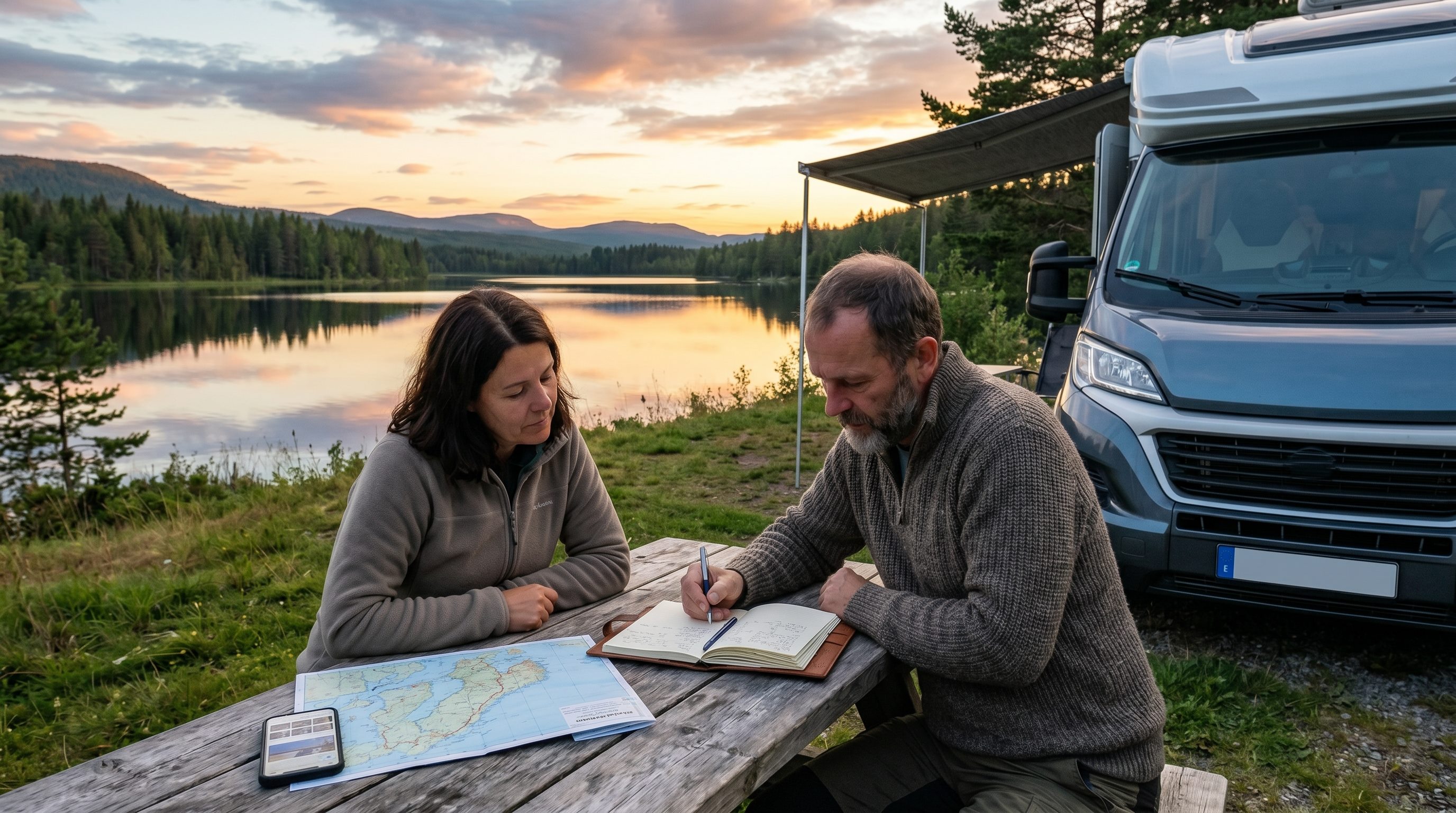 Motorhome travel shown between community and a private archive