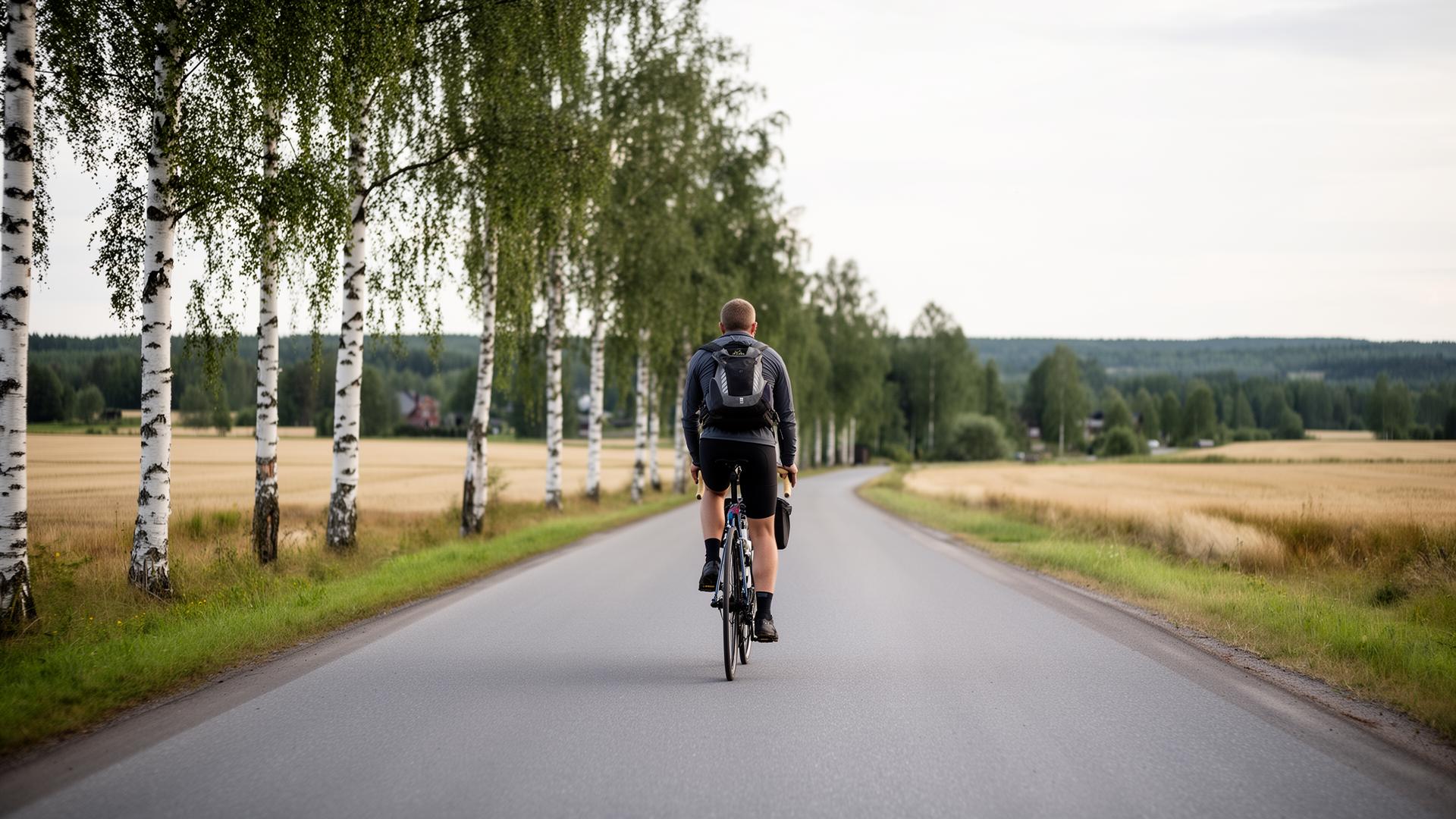 A cyclist setting out on a first cycle-touring holiday