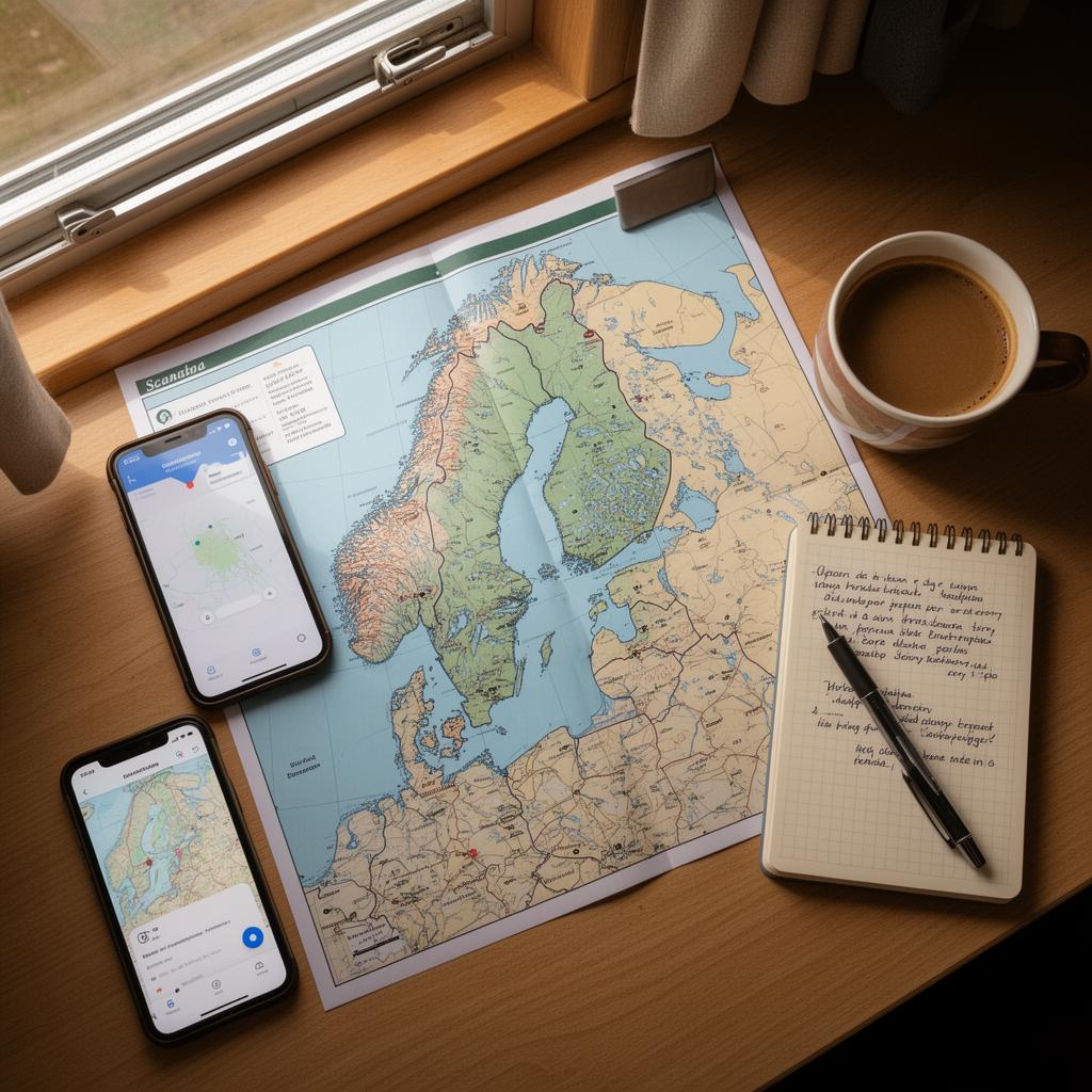 A map and short notes from a caravan holiday